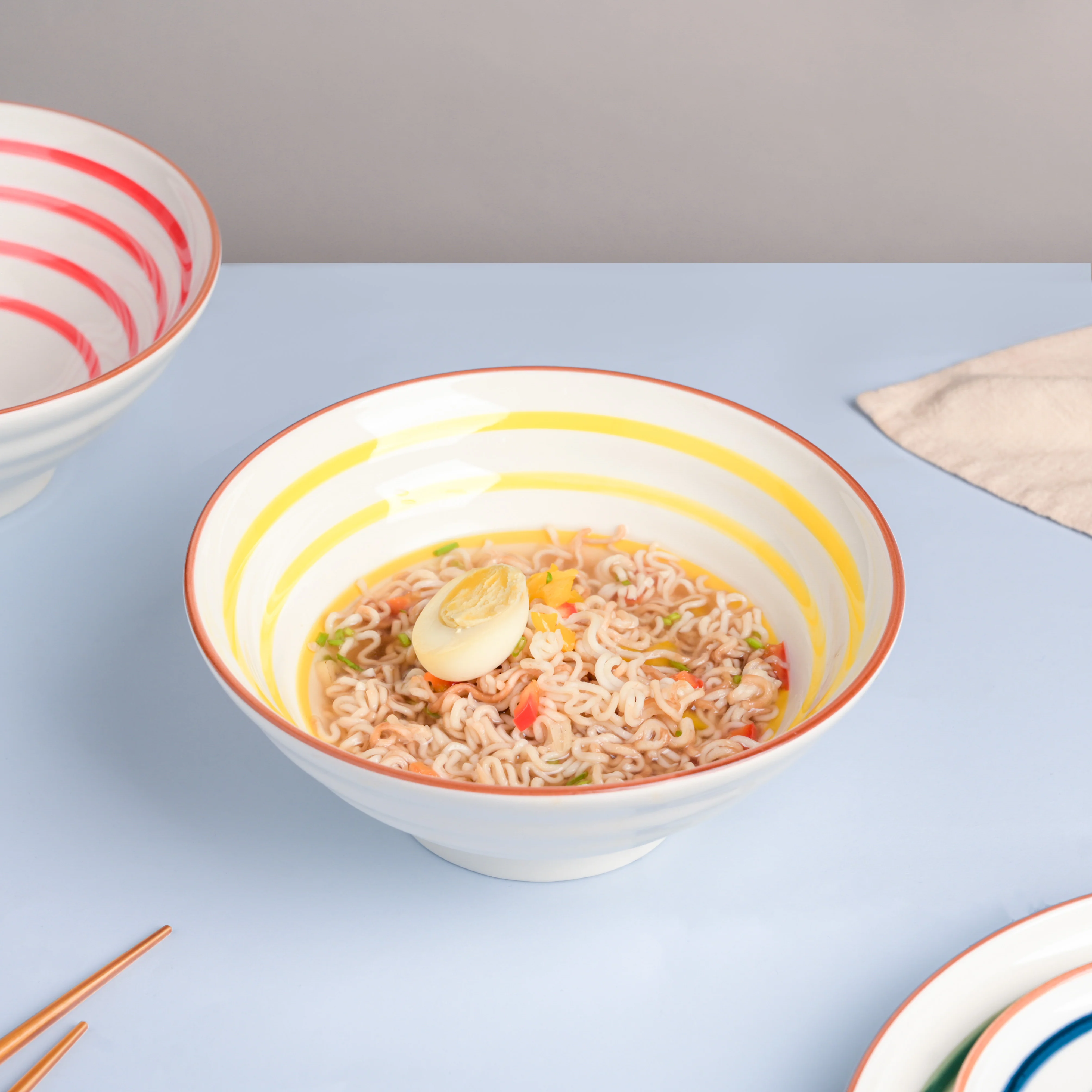 Yellow Illusion Ceramic Serving Bowl - Image 3