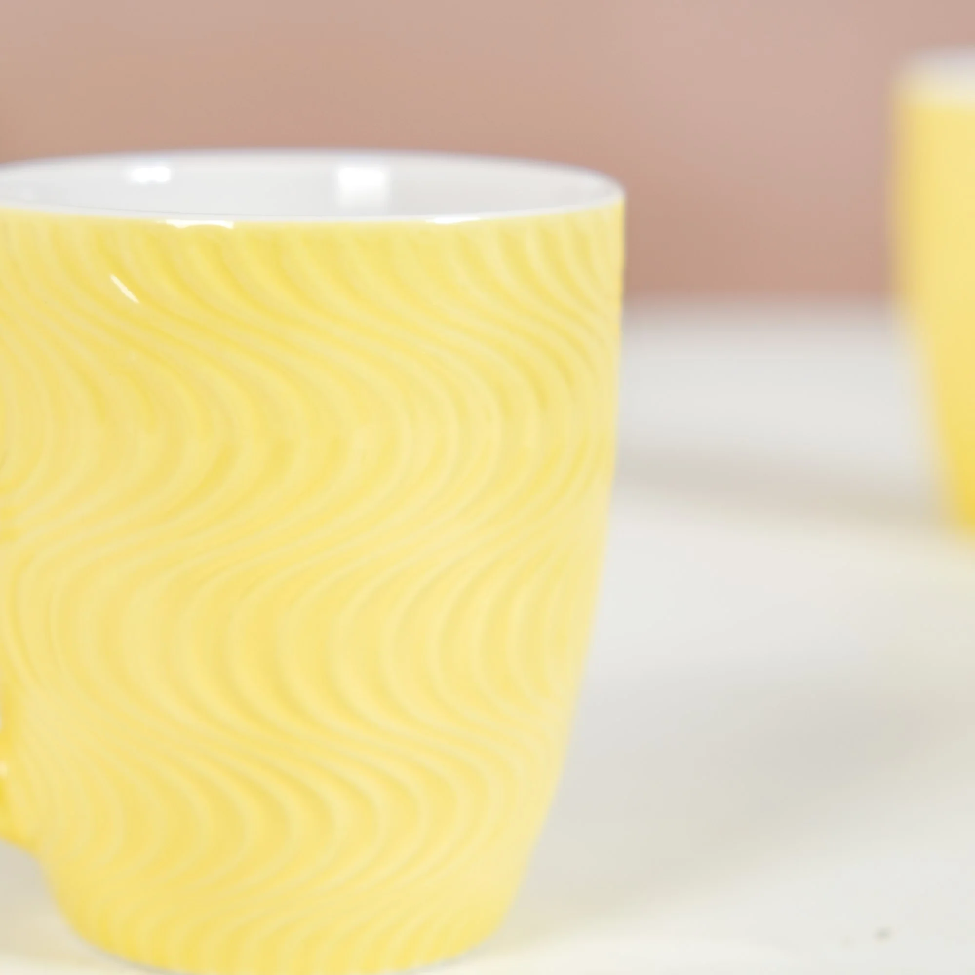 Yellow Swirl Cup for Tea Set of 6 230ml - Image 9