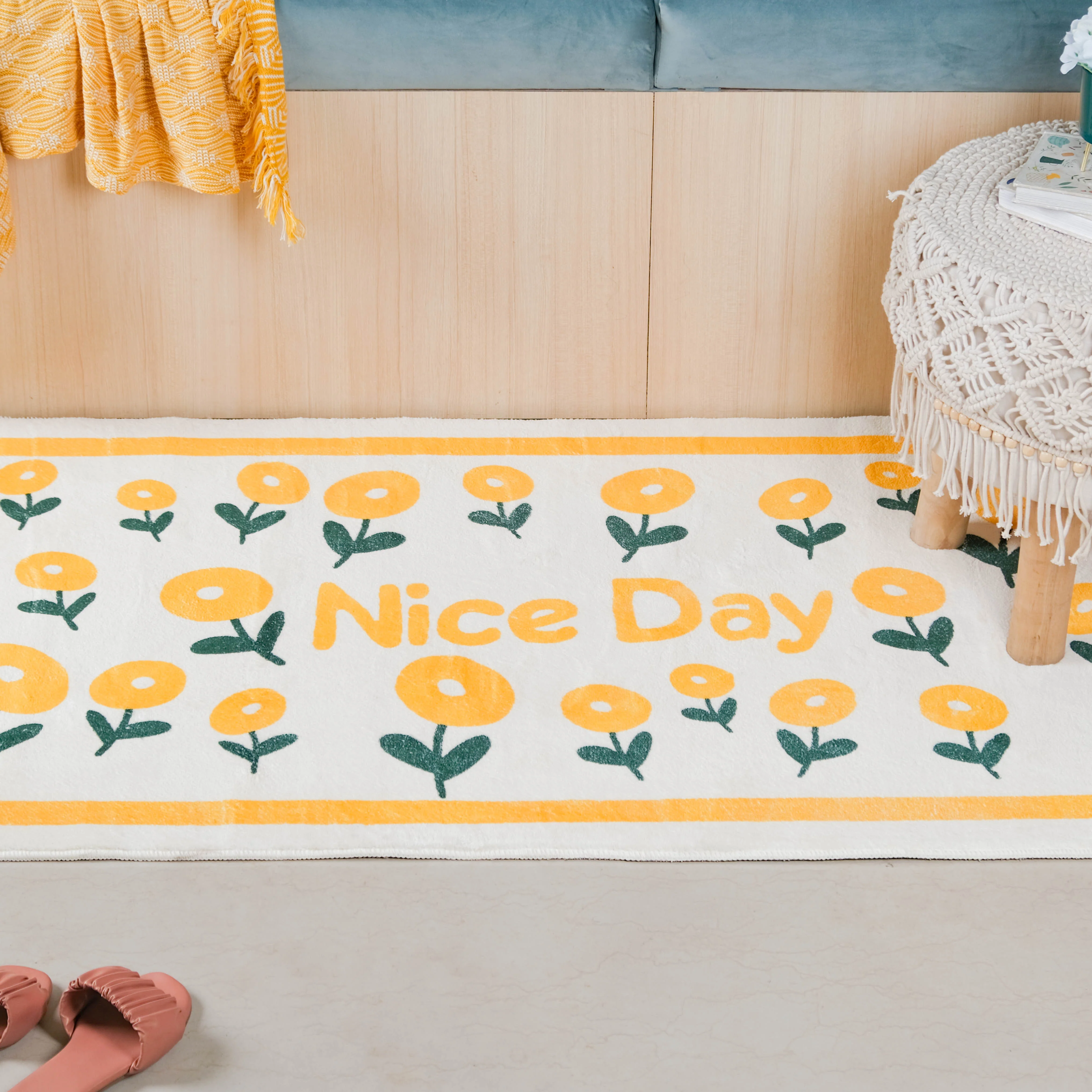 Yellow White Carpet Runner Large - Image 2