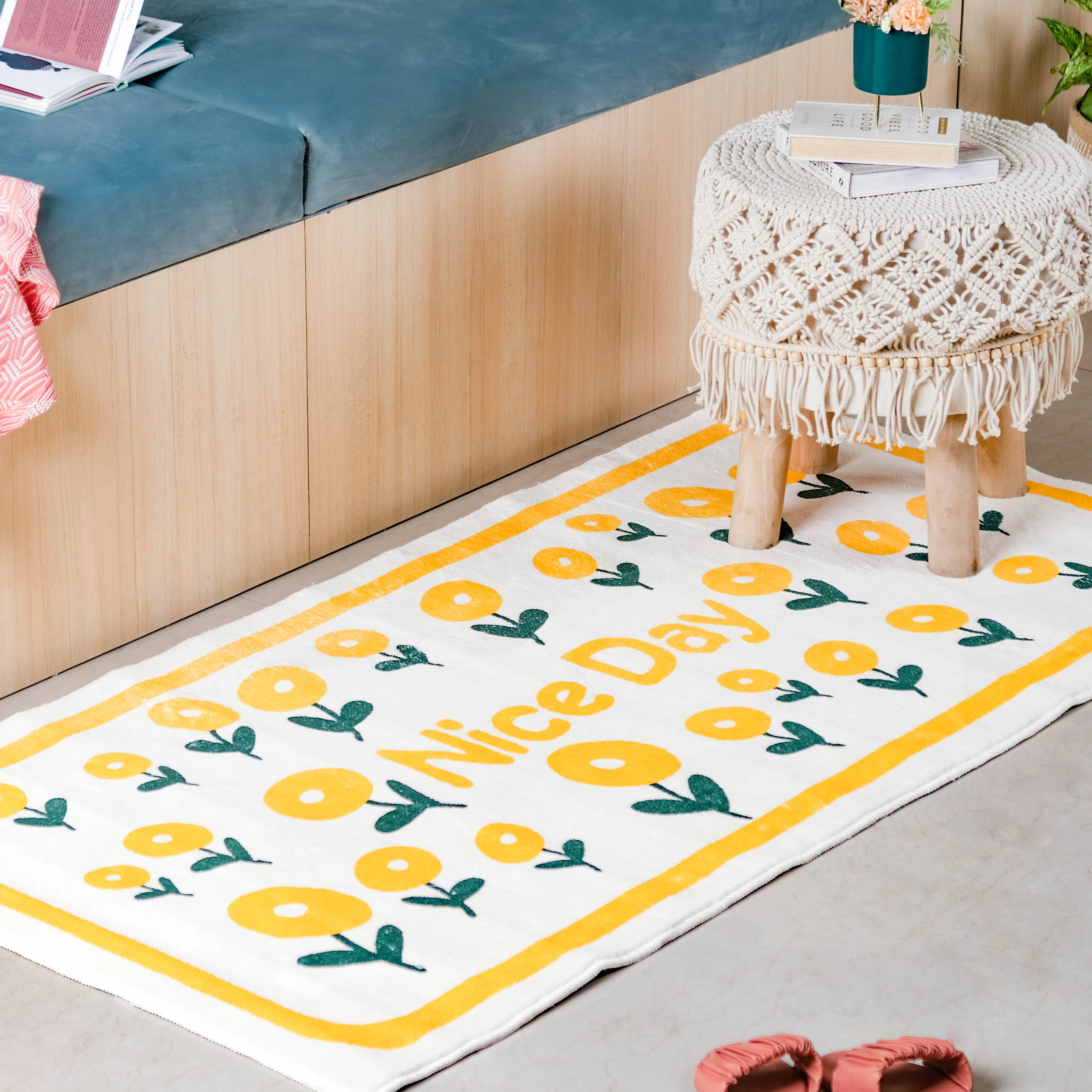 Yellow White Carpet Runner Large - Image 4