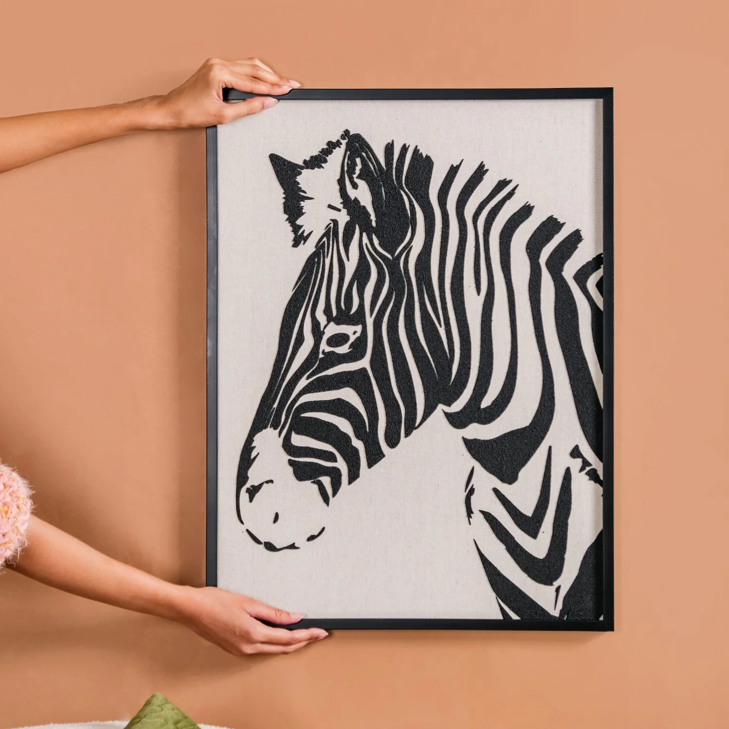 Zebra Safari Embossed Wall Decor For Living Room 23x17 Inch - Image 3