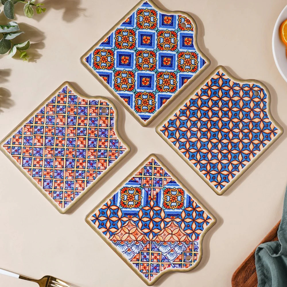 Moroccan Patterned Ceramic Platter Orange 7 Inch - Image 13