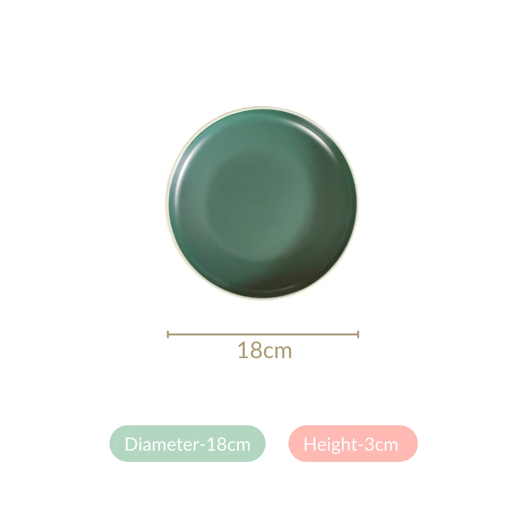 Zoella Ceramic Side Plates Set Of 4 Green 7 Inch - Image 5