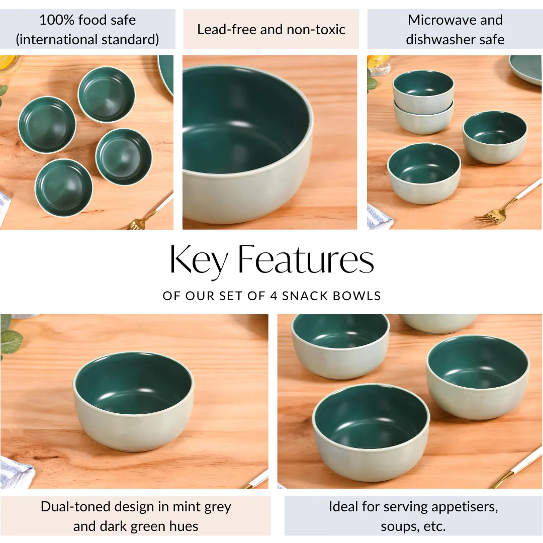Zoella Green Snack Bowls Set Of 4 250ml - Image 4